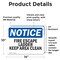 Signmission Fire Escape Ladder Keep Area Clear OSHA Notice Sign, Vinyl Decal, 14in W x 10in L, 2PK OS-2PACK-NS-D-1014-L-12580 - alternate 6